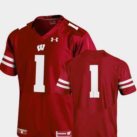 Men Wisconsin Badgers Red College Football Team Replica Jersey